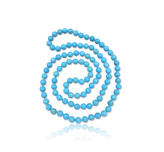 36" 8MM Polished Magnesite Turquoise Infinity Necklace