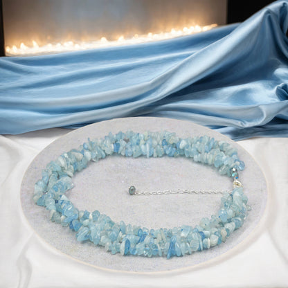 Aquamarine Triple-Strands Necklace