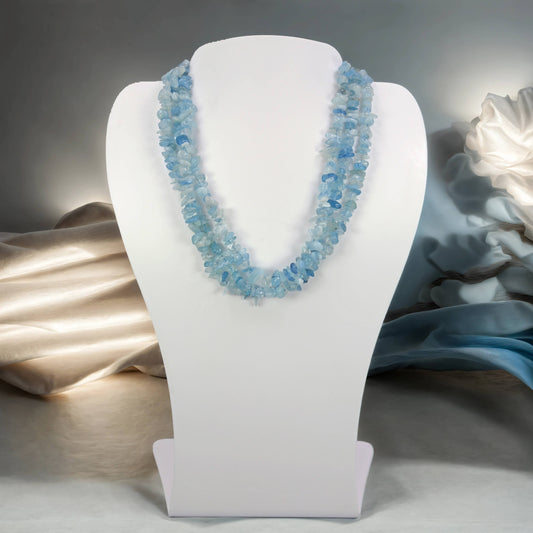 Aquamarine Triple-Strands Necklace