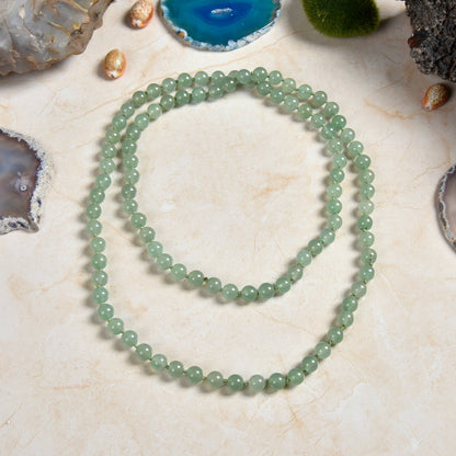 36" 8MM Polished Aventurine Infinity Necklace