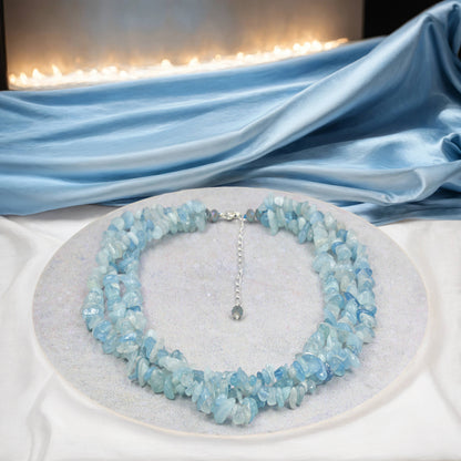 Aquamarine Triple-Strands Necklace