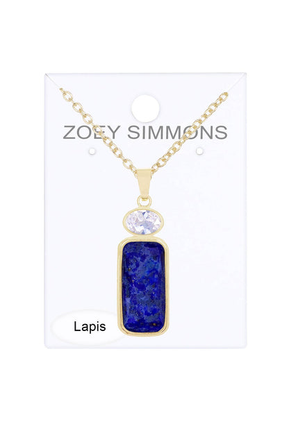 Zoey Simmons - Lapis With Pendant Necklace - GF