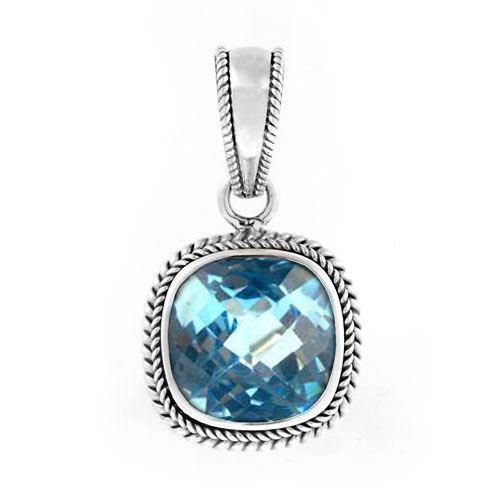 Blue Topaz Quartz Pendant